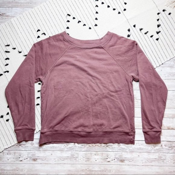 Mate The Label Organic Terry Raglan Sweatshirt Plum - Picture 3 of 8